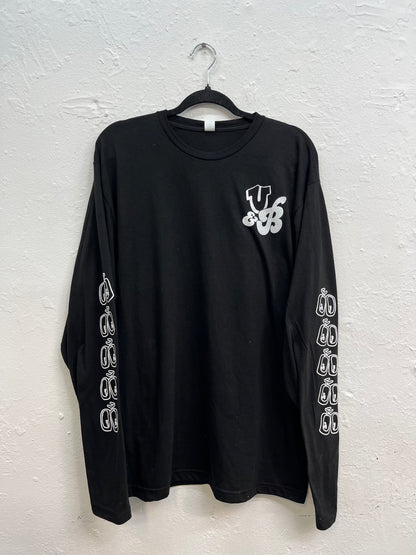 Bicycle pattern printed all over the sleeves, with the U&B initials logo on the top right of the hoodie