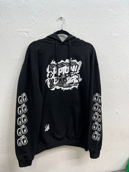 Features a bicycle print on the sleeve and a graffiti-style logo on the front.